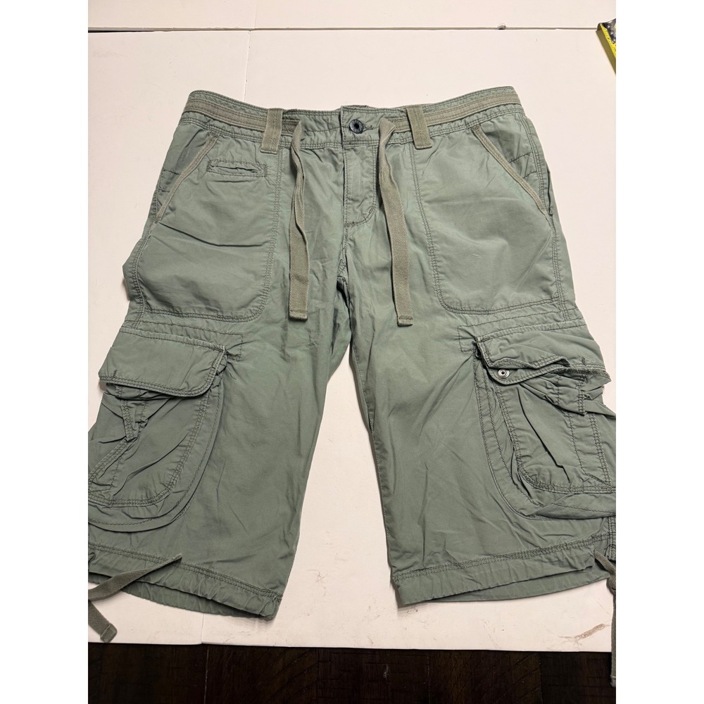 Polo Jeans Co Ralph Lauren Women Green Cargo Shorts Size 6 Drawstring Utility - Picture 2 of 7